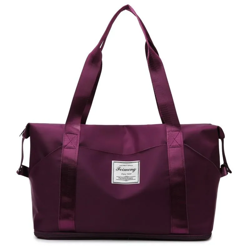 New Fashion Expandable Women's Sports Bag Oxford Cloth Waterproof Yoga Bags Large-capacity Travel Bags