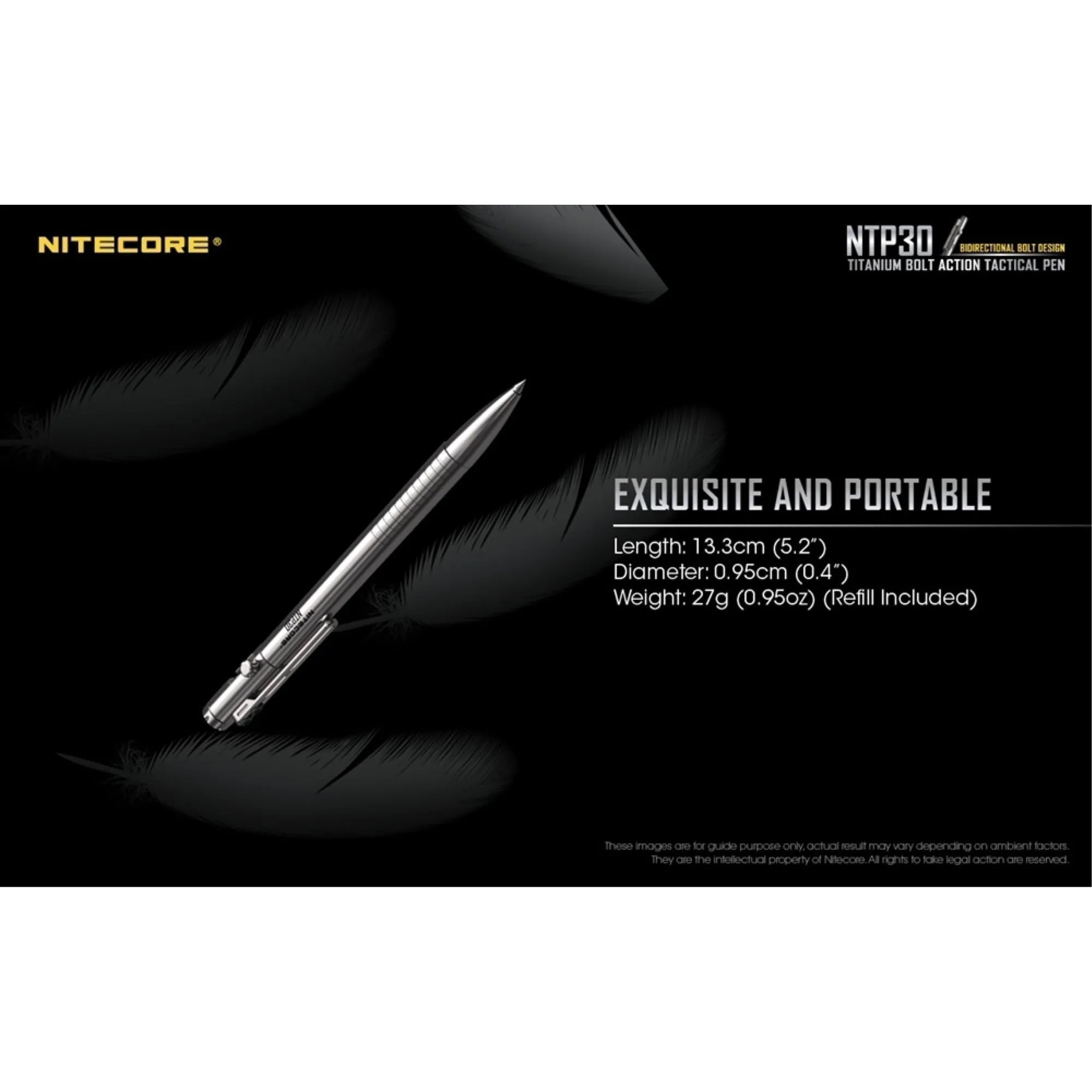 Nitecore NTP30 Titanium Bidirectional Bolt Action Multifunction Pen
