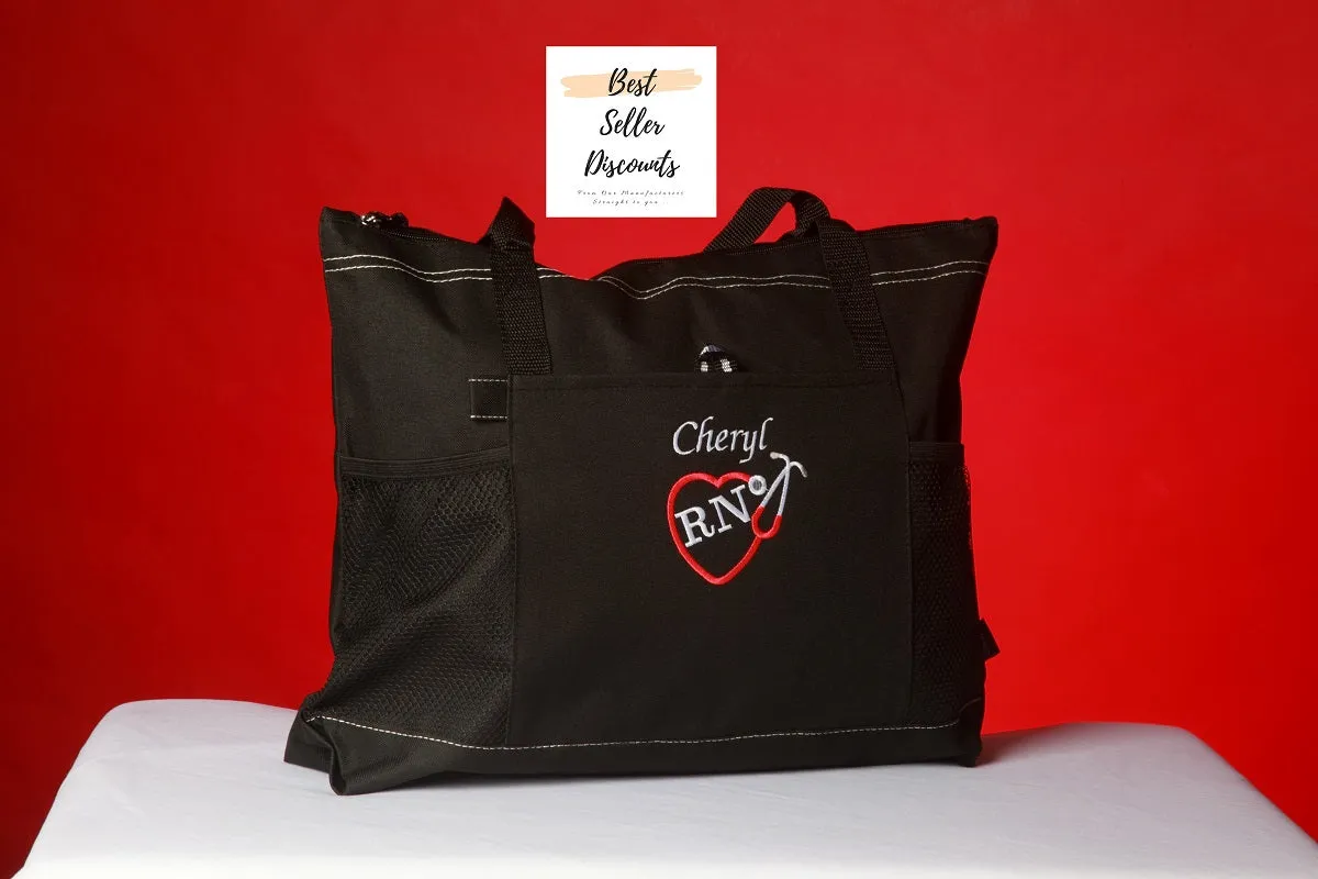 Nurse Tote Bags - Personalized | For RN, LPN, CNA, CMA, MA, ANY TITLE