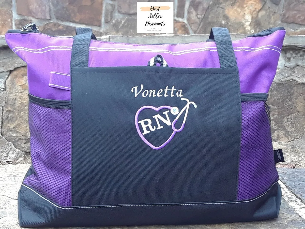 Nurse Tote Bags - Personalized | For RN, LPN, CNA, CMA, MA, ANY TITLE