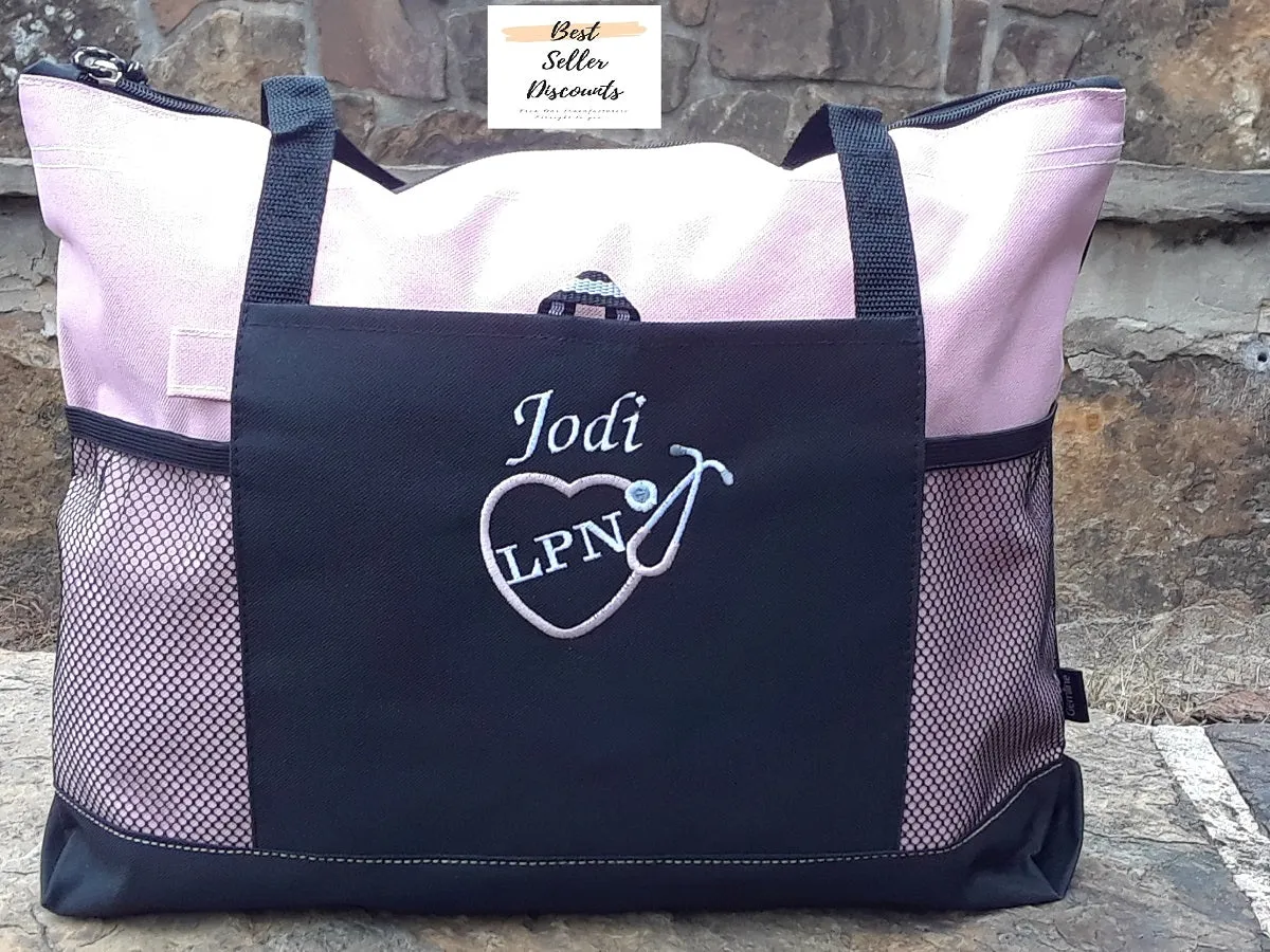 Nurse Tote Bags - Personalized | For RN, LPN, CNA, CMA, MA, ANY TITLE