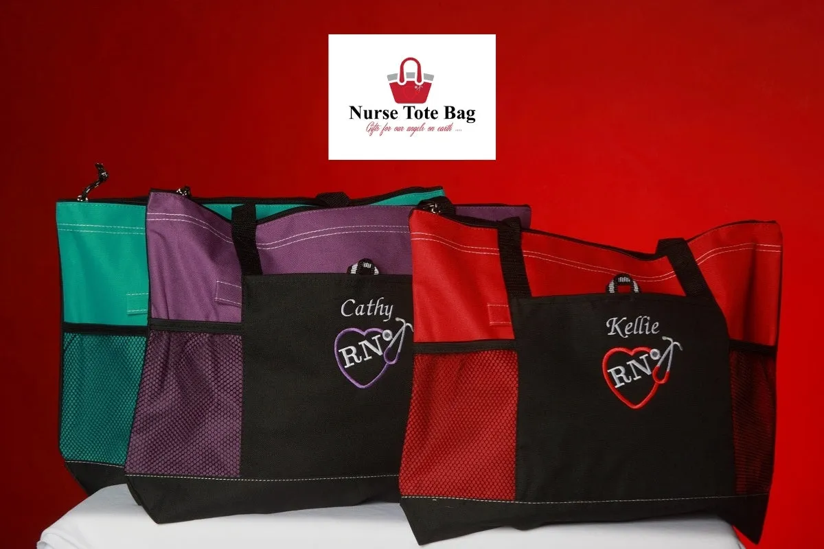 Nurse Tote Bags - Personalized | For RN, LPN, CNA, CMA, MA, ANY TITLE