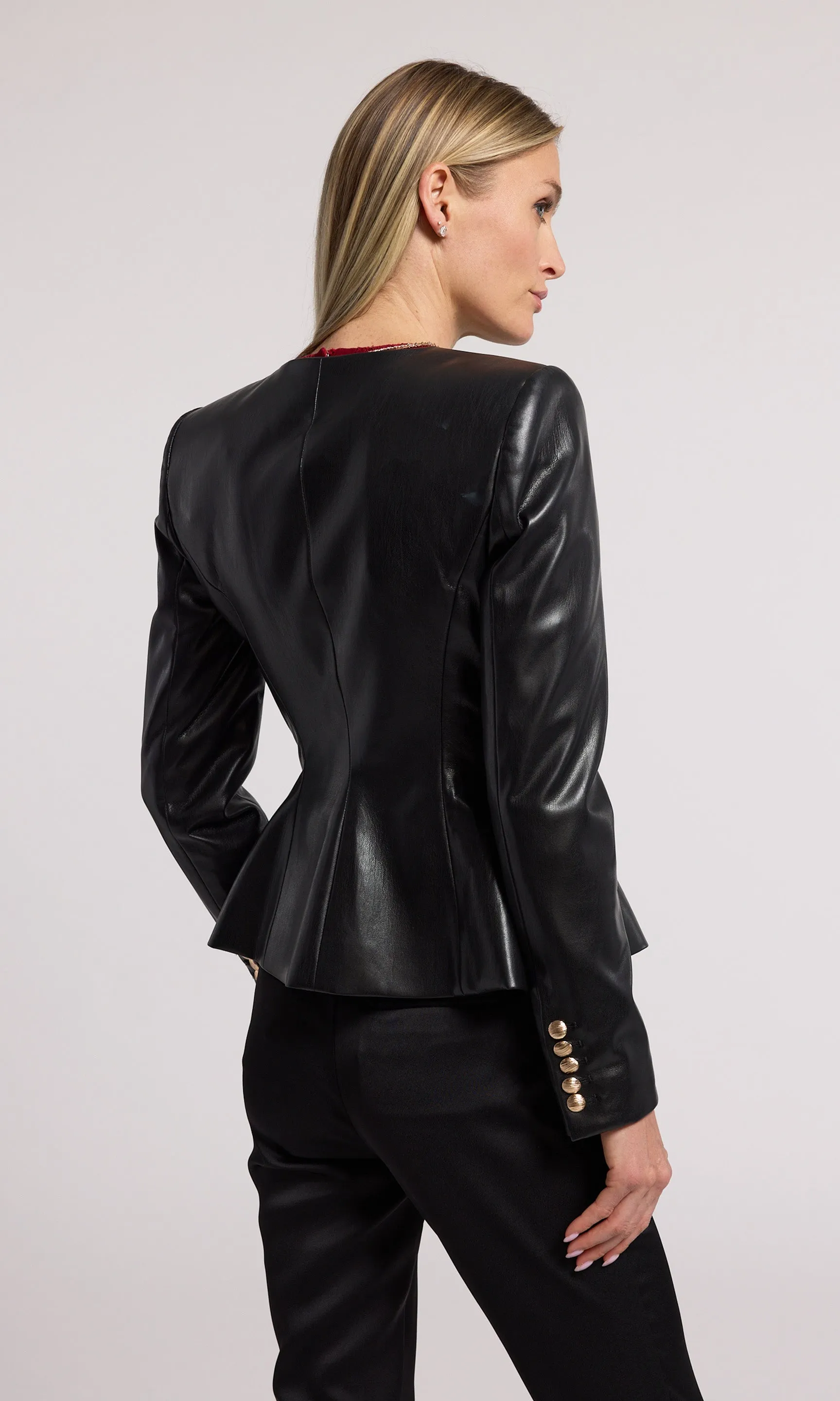 Ophelia Vegan Leather Blazer