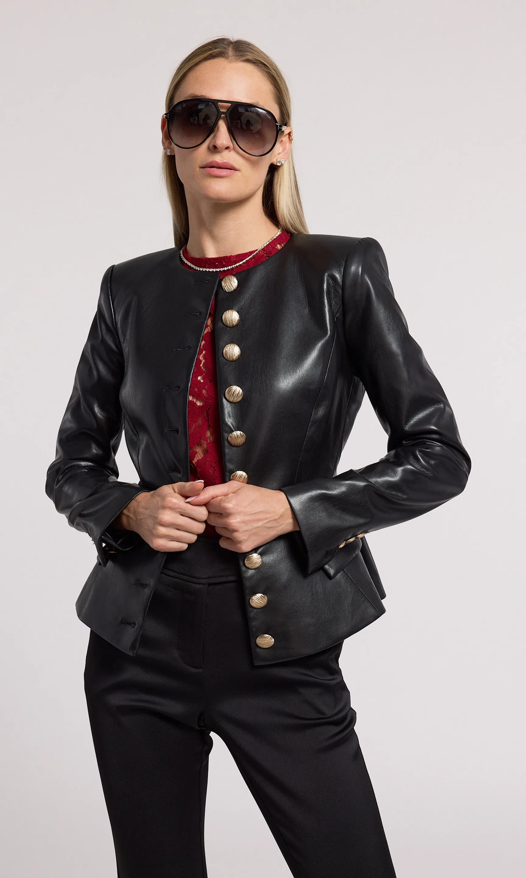 Ophelia Vegan Leather Blazer