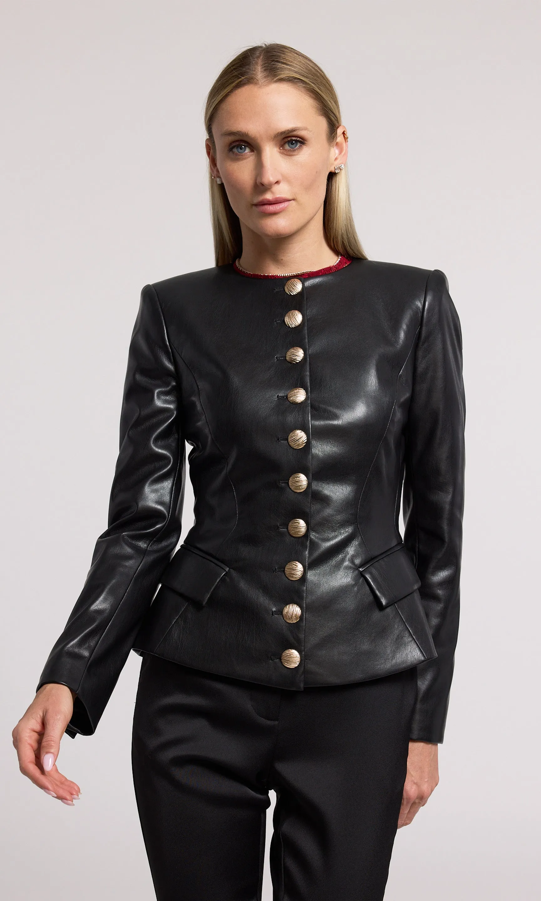 Ophelia Vegan Leather Blazer