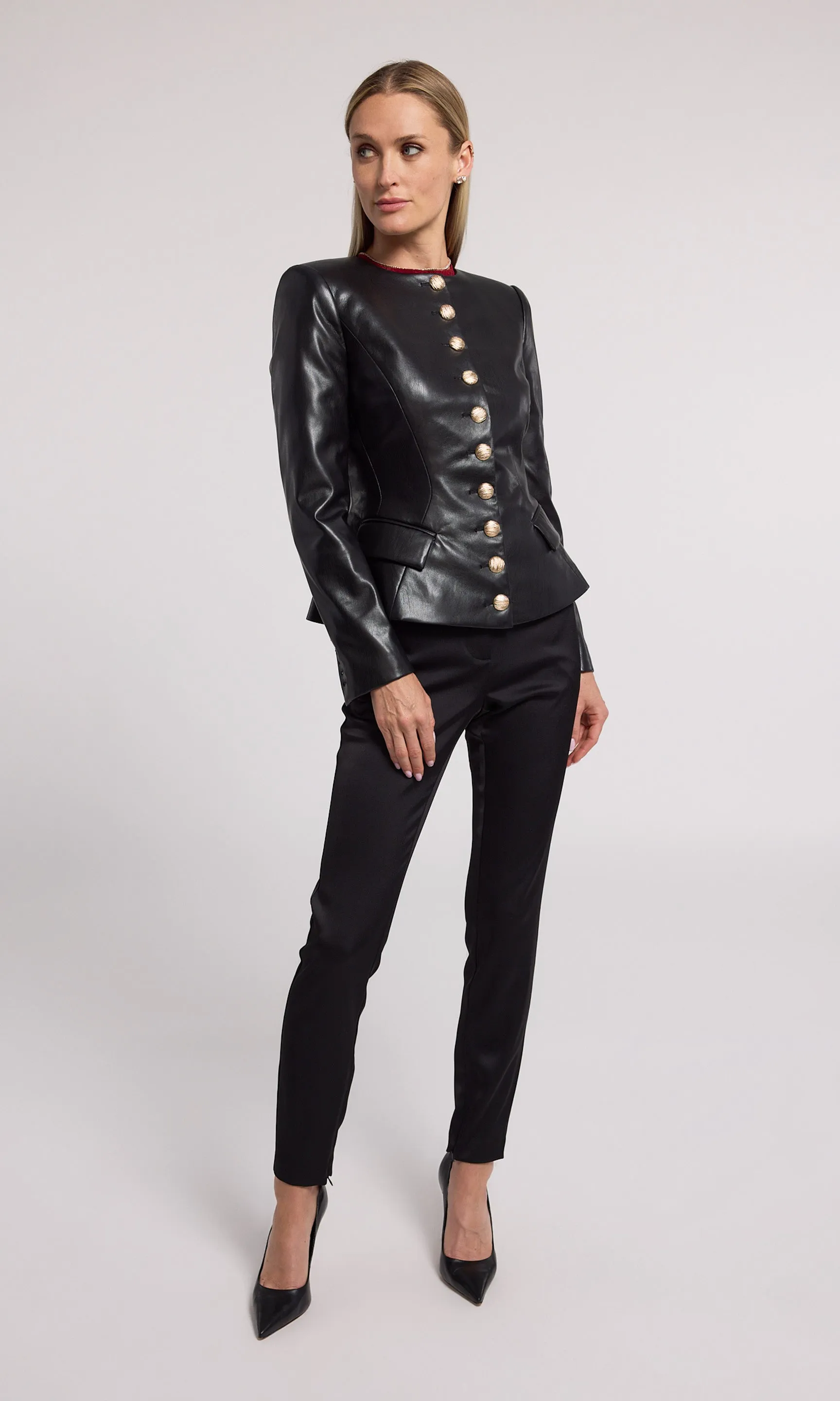 Ophelia Vegan Leather Blazer