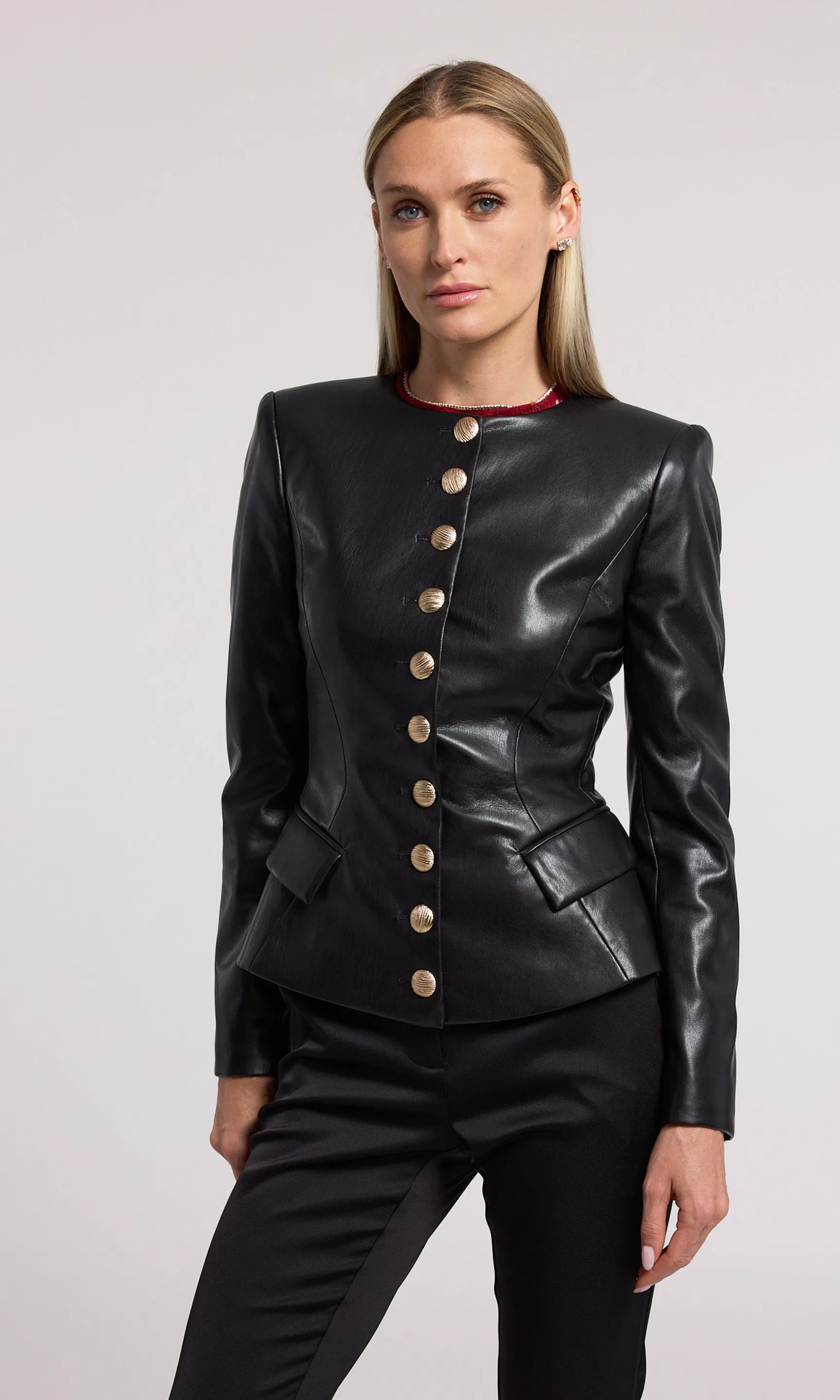 Ophelia Vegan Leather Blazer