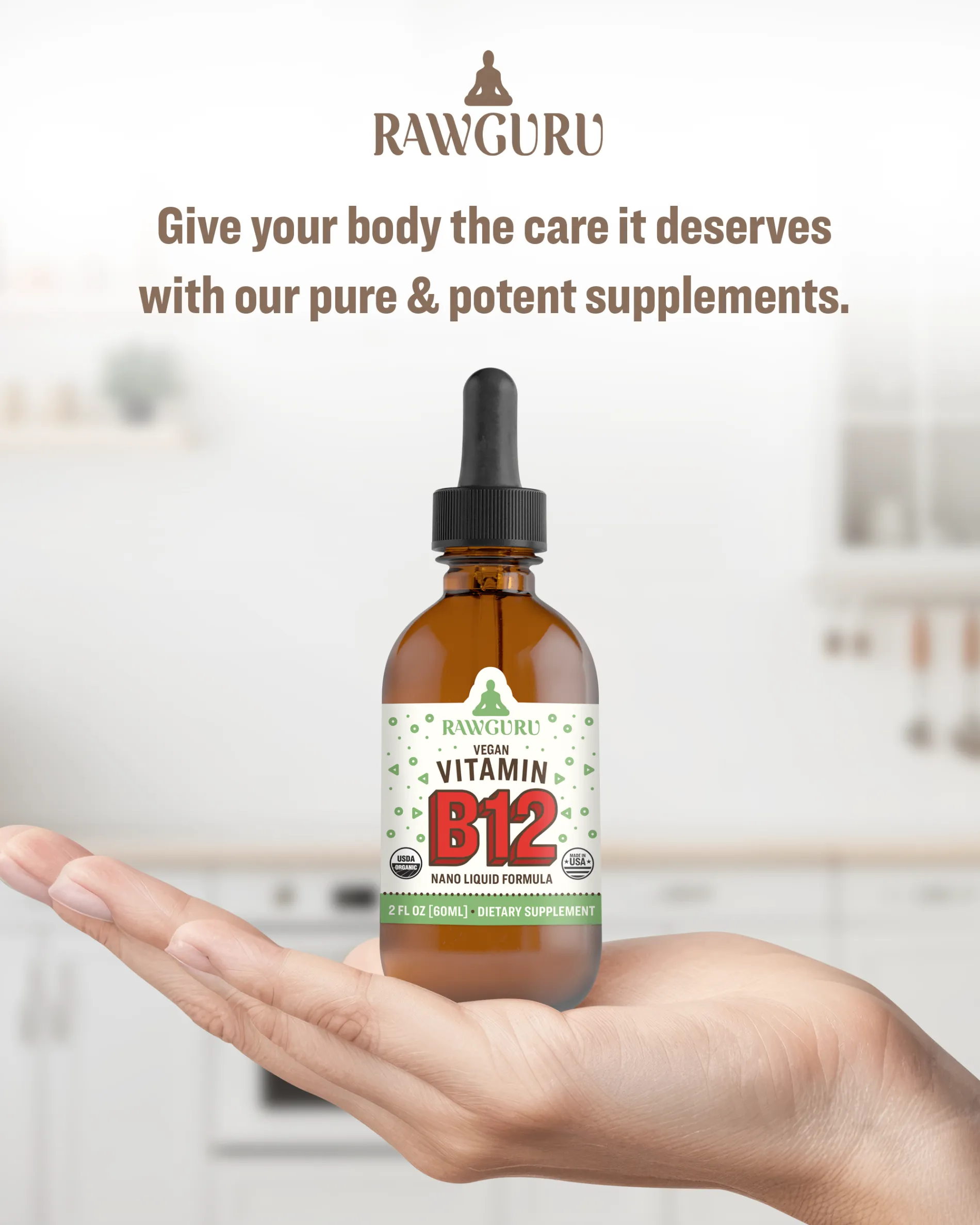 Organic Vegan Vitamin B12 Tincture (6 month supply)