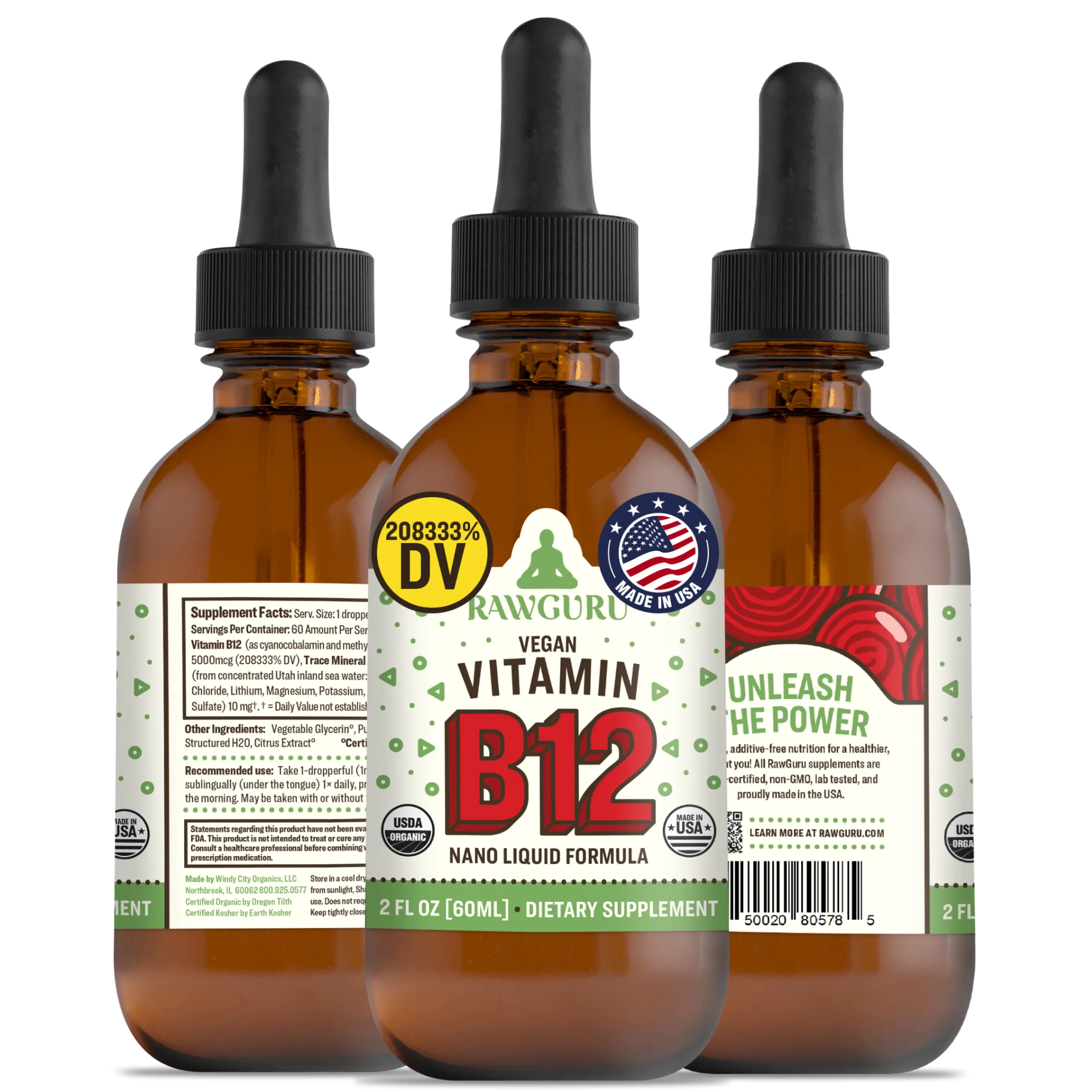 Organic Vegan Vitamin B12 Tincture (6 month supply)