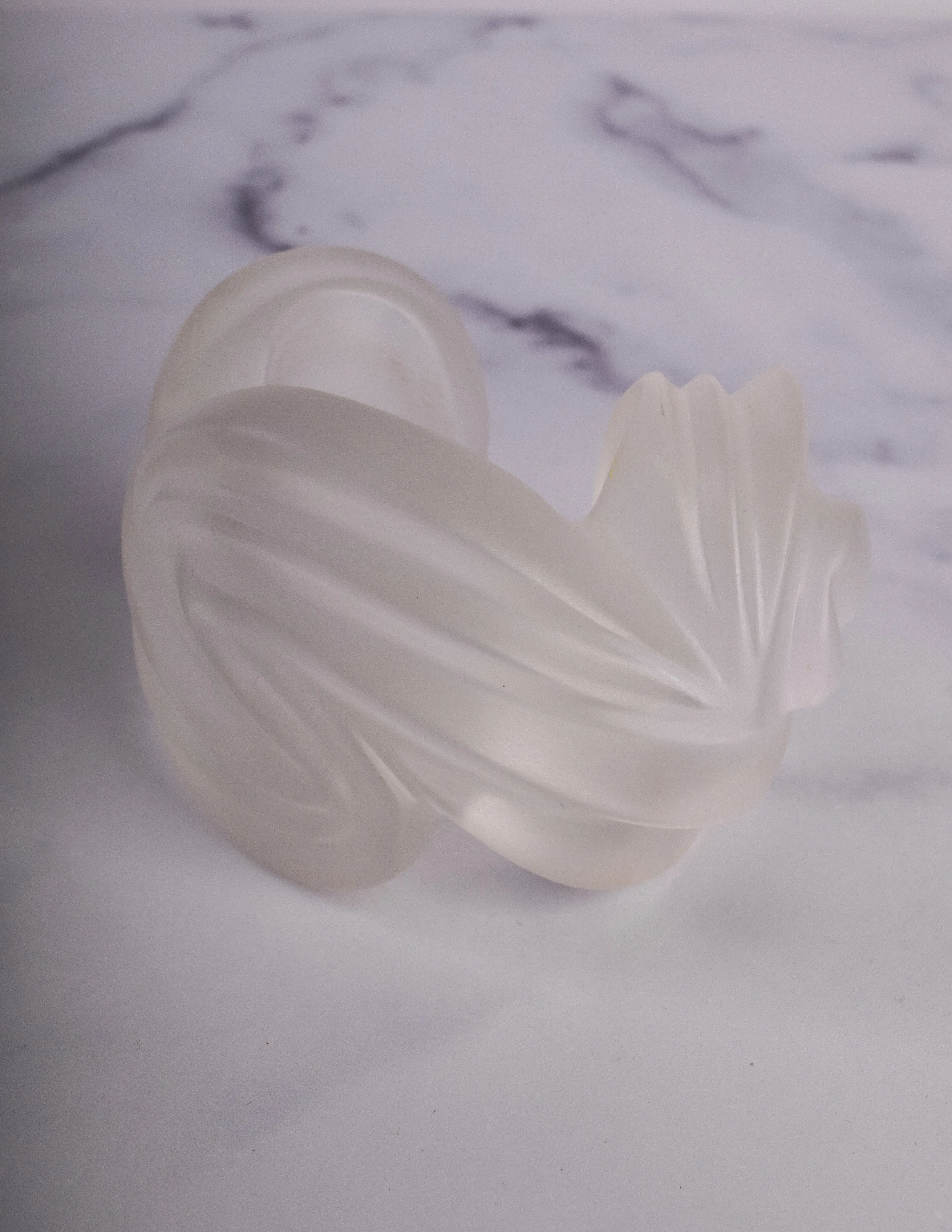 Patricia von Musulin Vintage Iconic Massive 'Rams Head' Frosted Lucite Cuff Bracelet