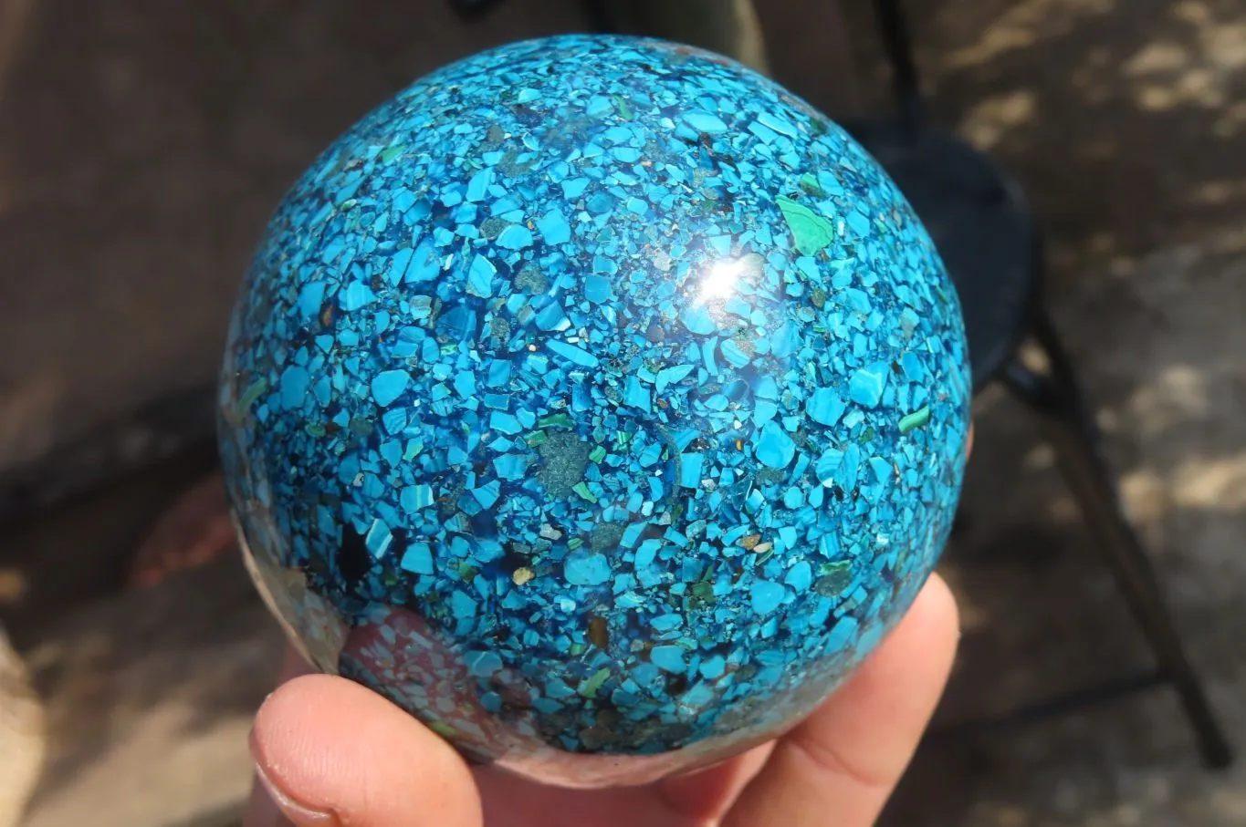 Polished Conglomerate Chrysocolla Sphere x 1 From Congo