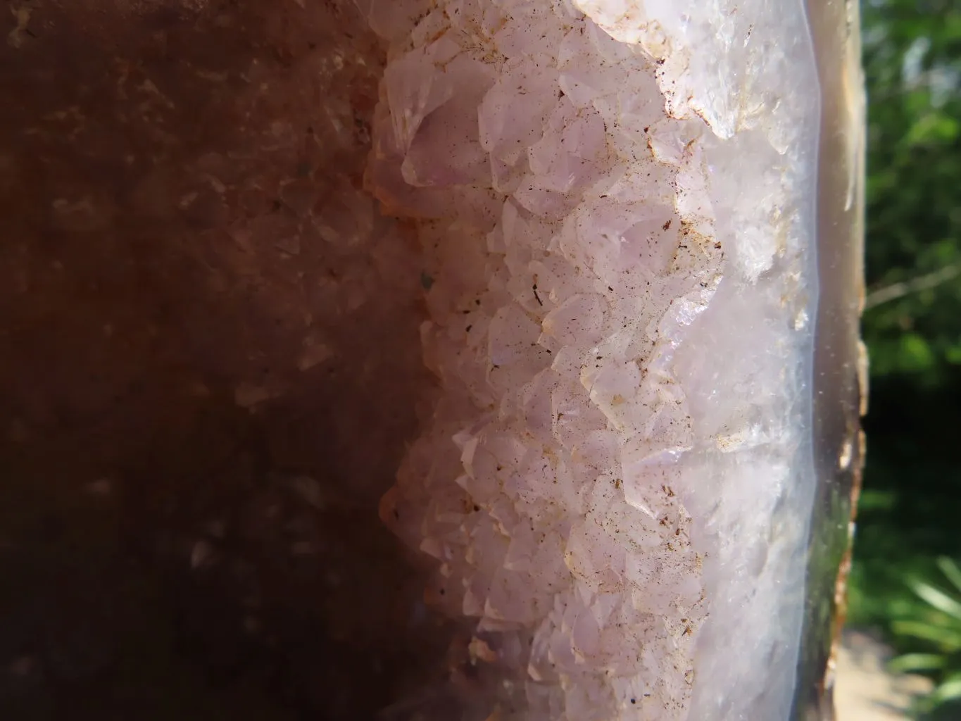 Polished Extra Large Agate With Crystal Geode Centre Amethyst Flavoured Crystals Cut To Stand x 1 From Madagascar