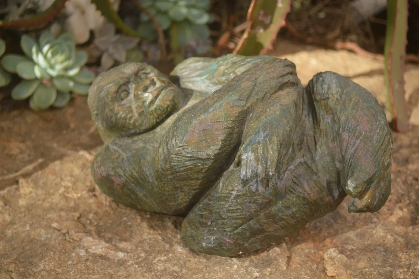 Polished  Green Verdite Gorilla Carving  x 1 From Zimbabwe