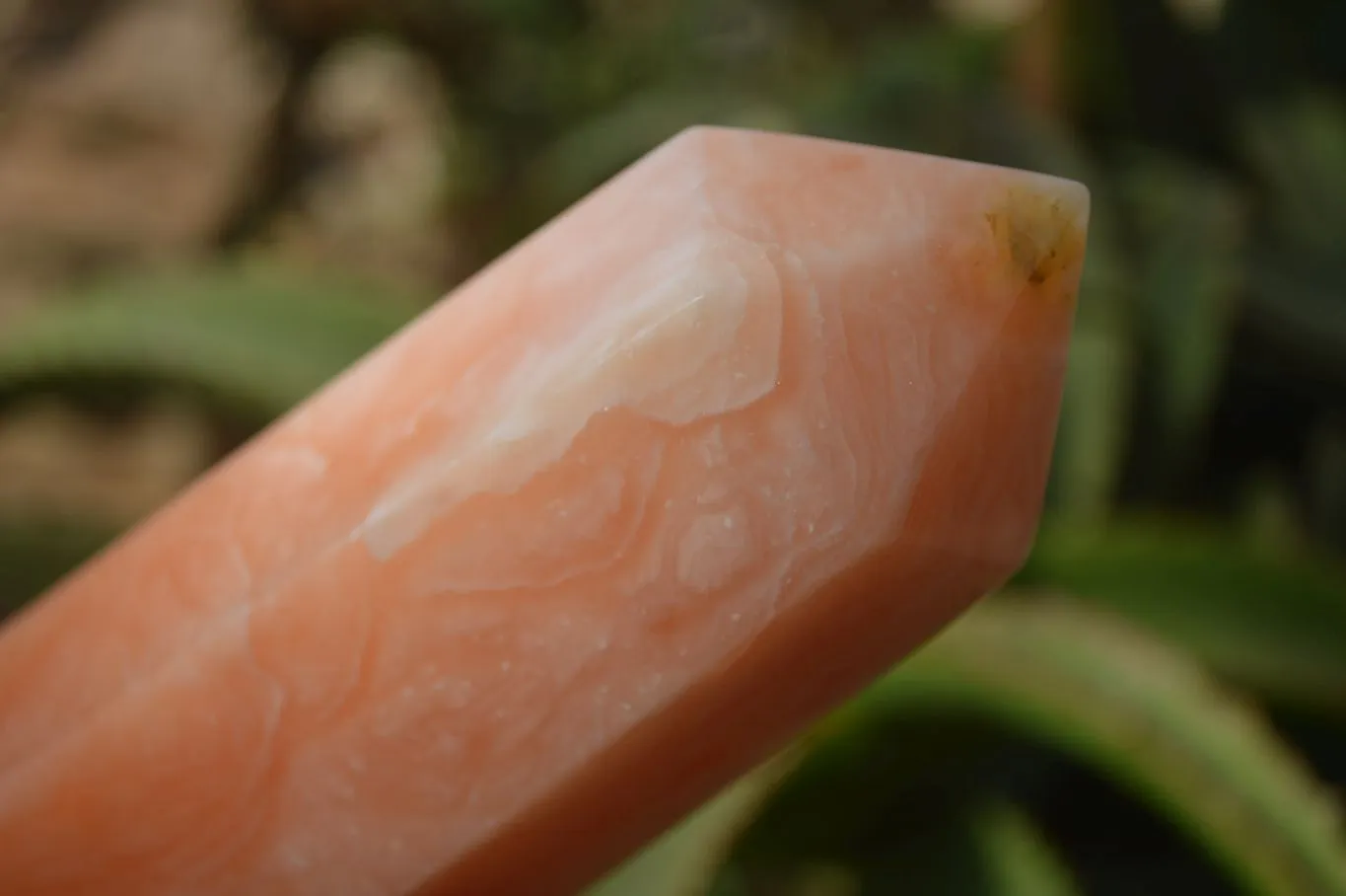 Polished Orange Twist Calcite Prism x 1 From Madagascar