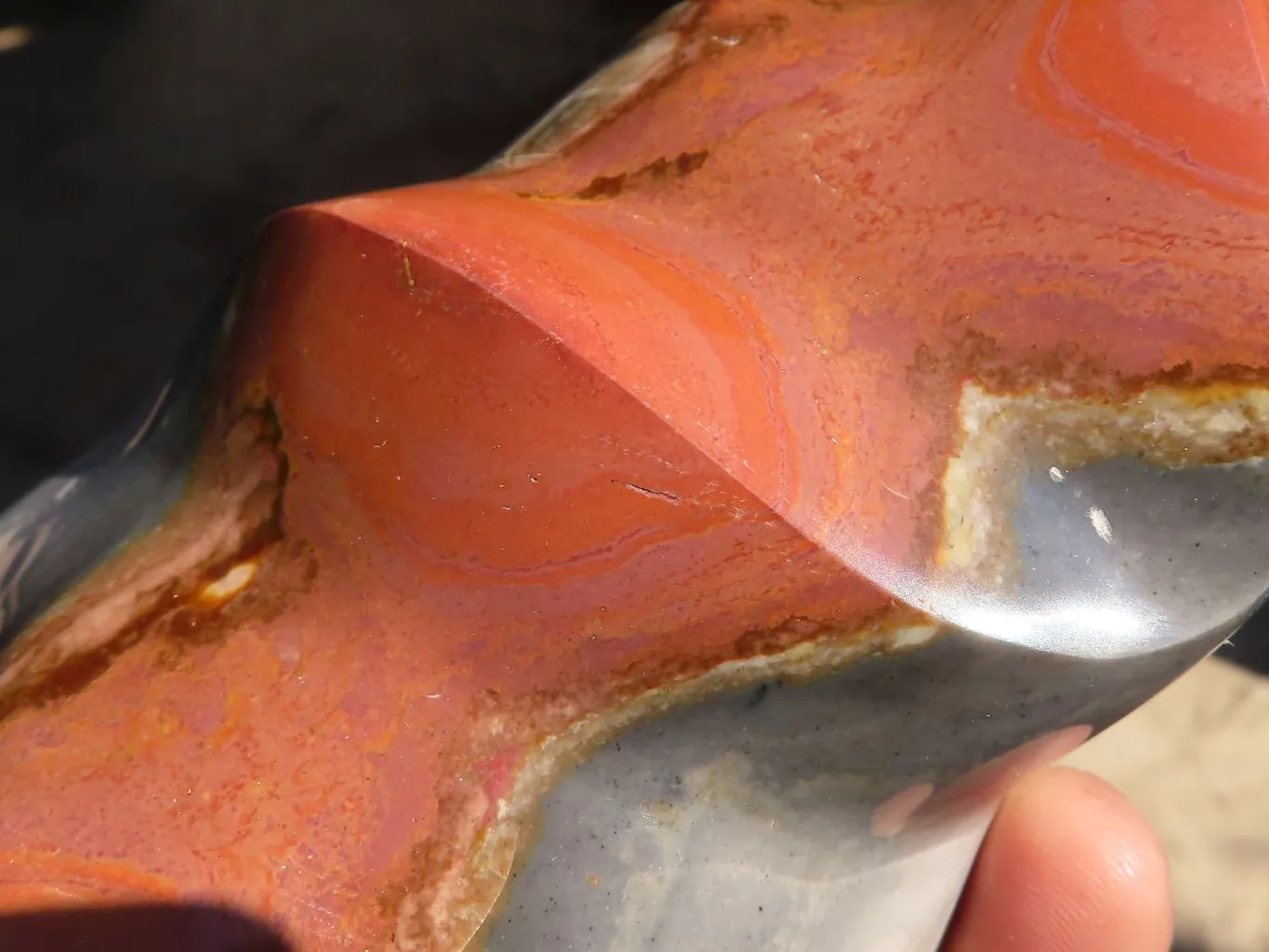 Polished Polychrome / Picasso Jasper Flame  x 1 From Madagascar