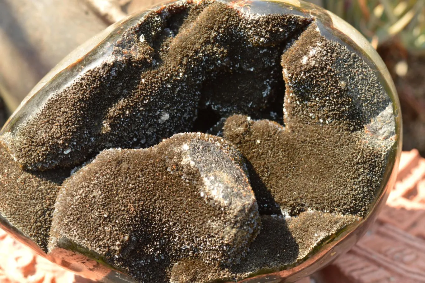 Polished Septerye Sauvage Dragons Egg Geode x 1 From Mahajanga, Madagascar