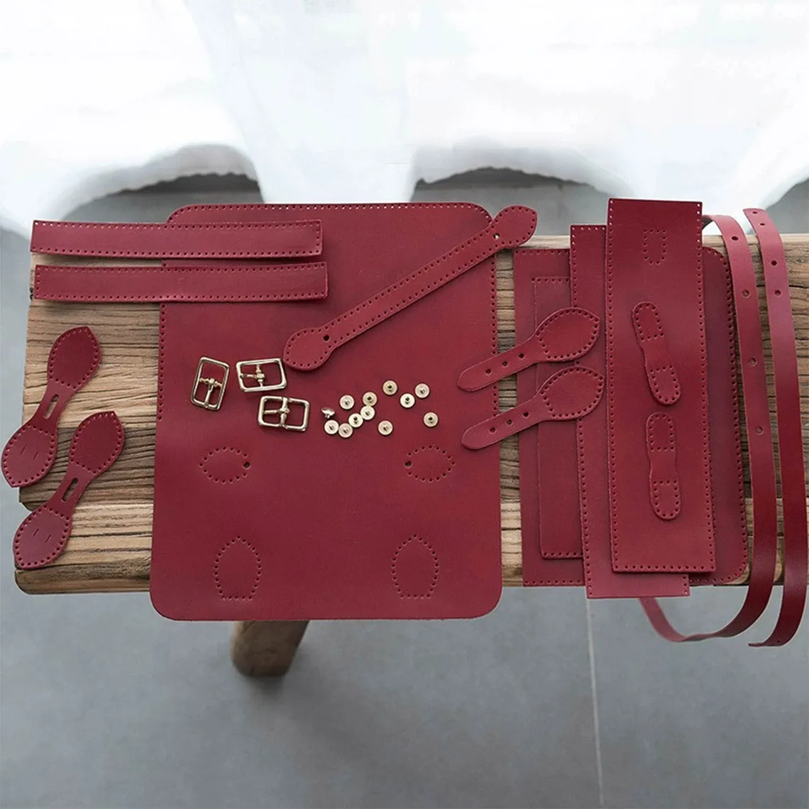 POPSEWING® Vegetable Tanned Leather Satchel Crossbody Bag DIY Kits