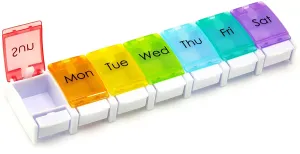 Portable Weekly 7 Day pillbox , Travel Medicine Box for Pills/Vitamin/Supplements/Medicine
