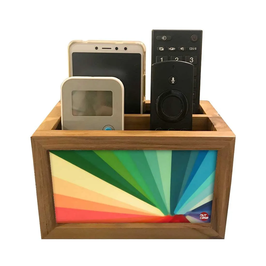 Remote Control Stand Holder Organizer For TV / AC Remotes -  Colorful Lines
