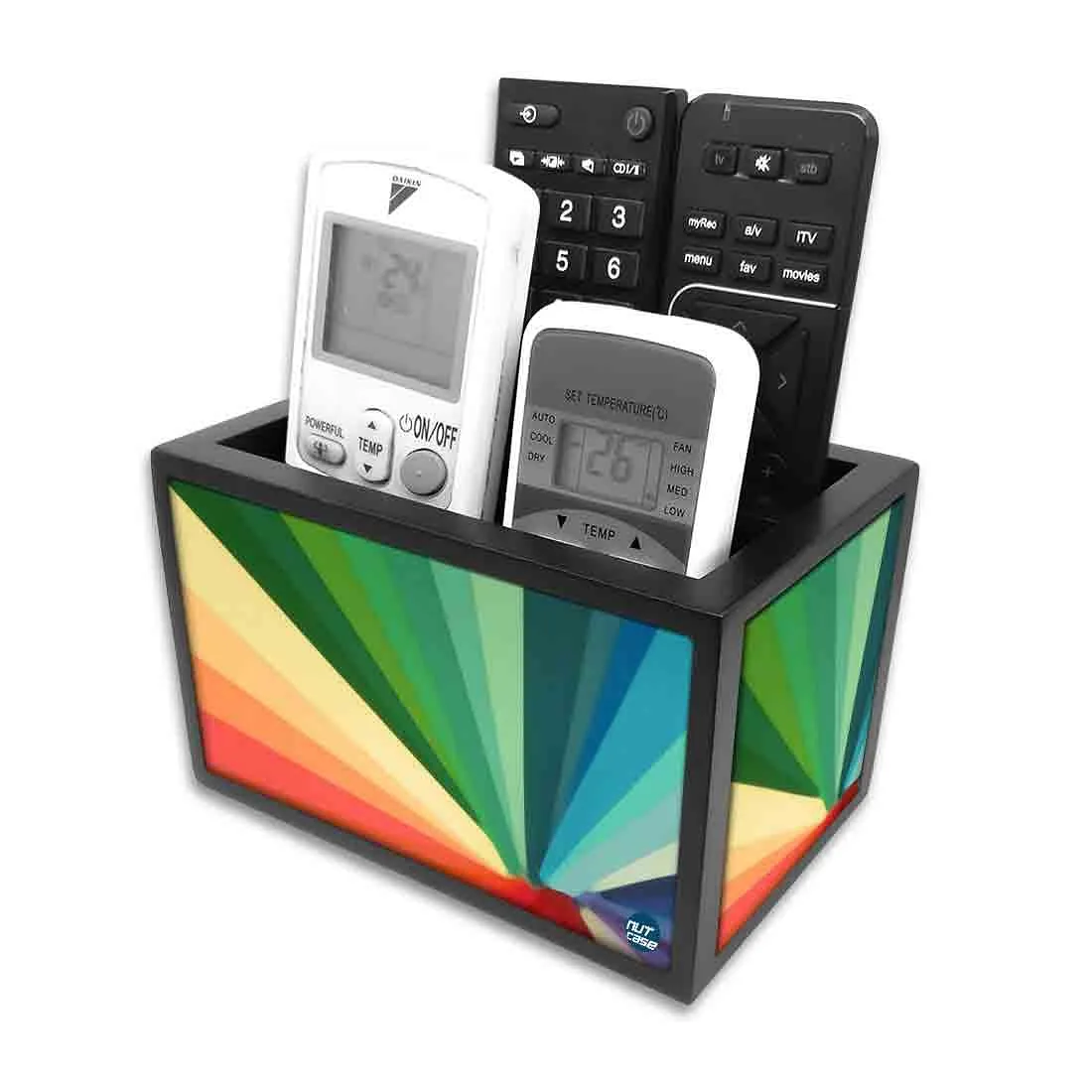 Remote Control Stand Holder Organizer For TV / AC Remotes -  Colorful Lines