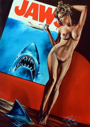 Rick Melton - Poster Girl Jaws - Erotic Horror - Art Print