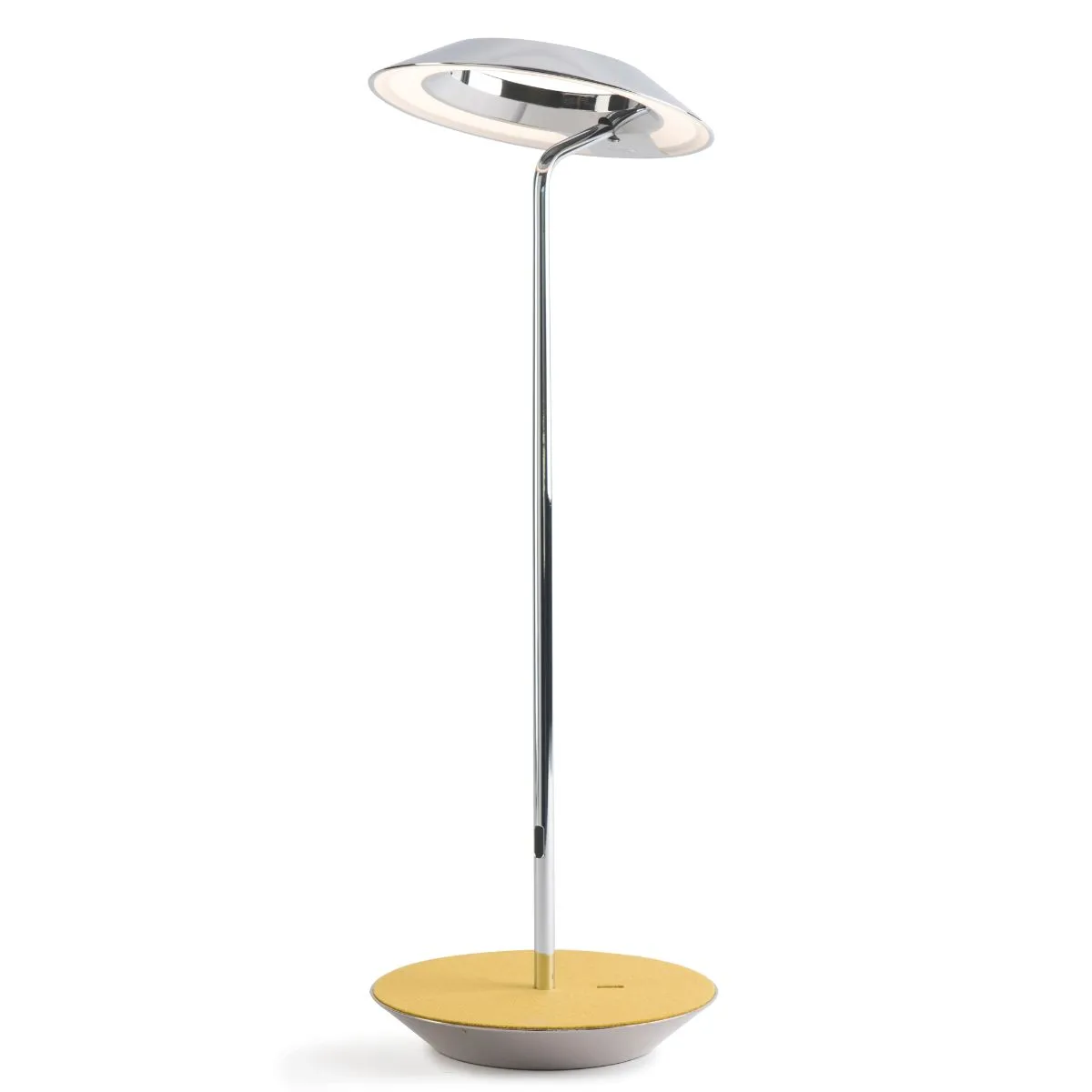 Royyo Chrome with Honeydew Felt Modern LED Desk Lamp with USB Port