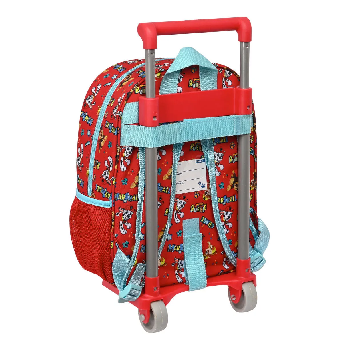 School Rucksack with Wheels The Paw Patrol Funday Red Light Blue (26 x 34 x 11 cm)