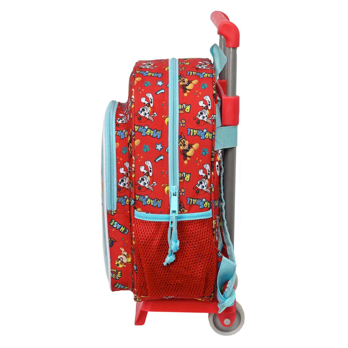 School Rucksack with Wheels The Paw Patrol Funday Red Light Blue (26 x 34 x 11 cm)