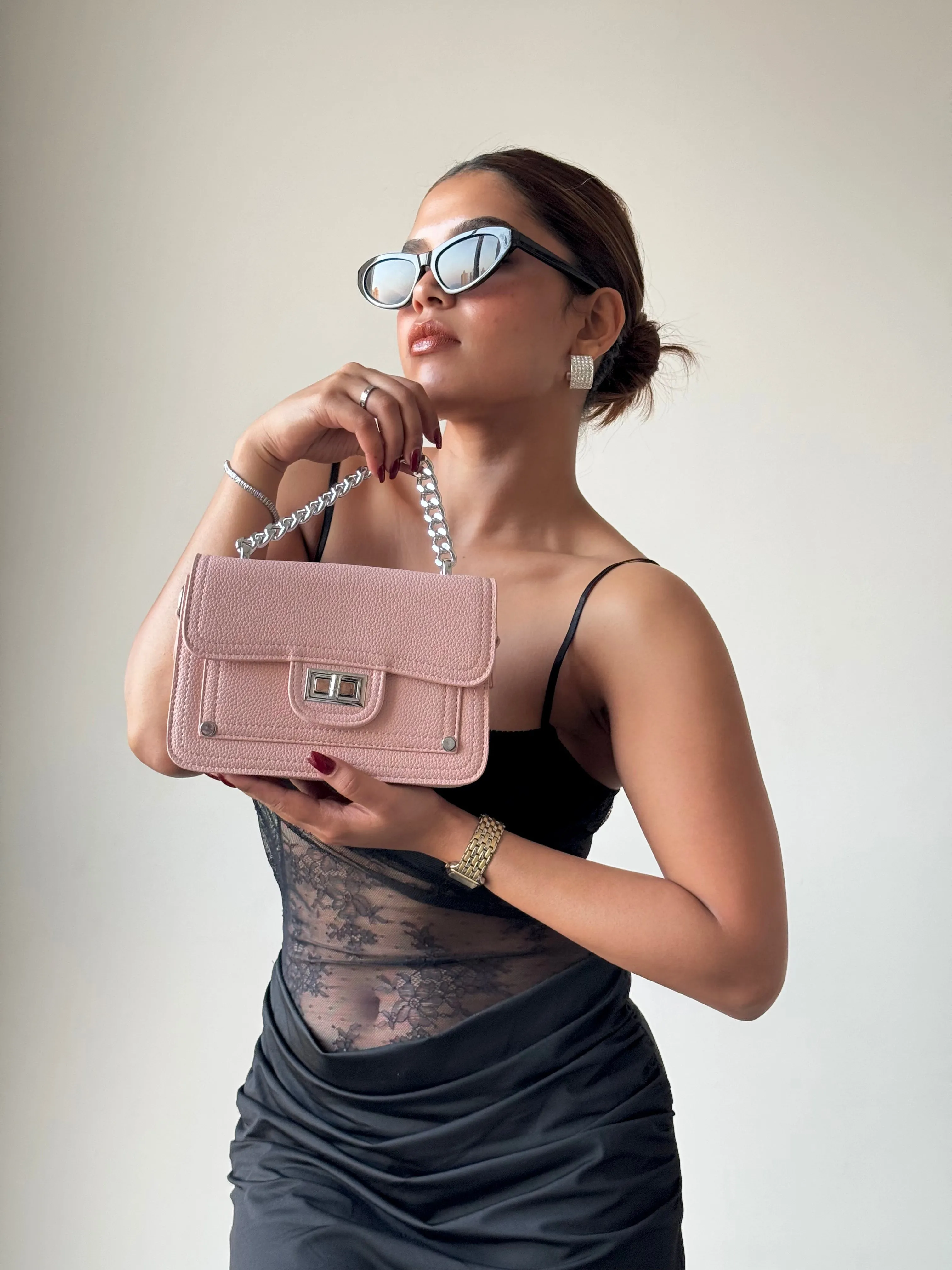 Structure Satchel Chain Strap Bag