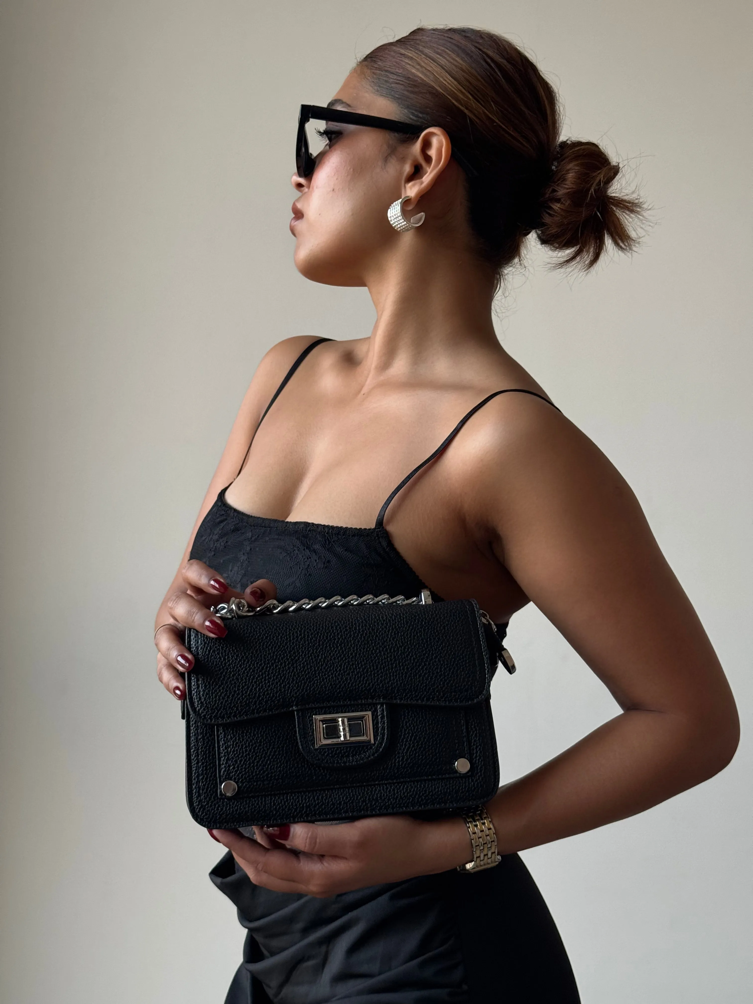 Structure Satchel Chain Strap Bag