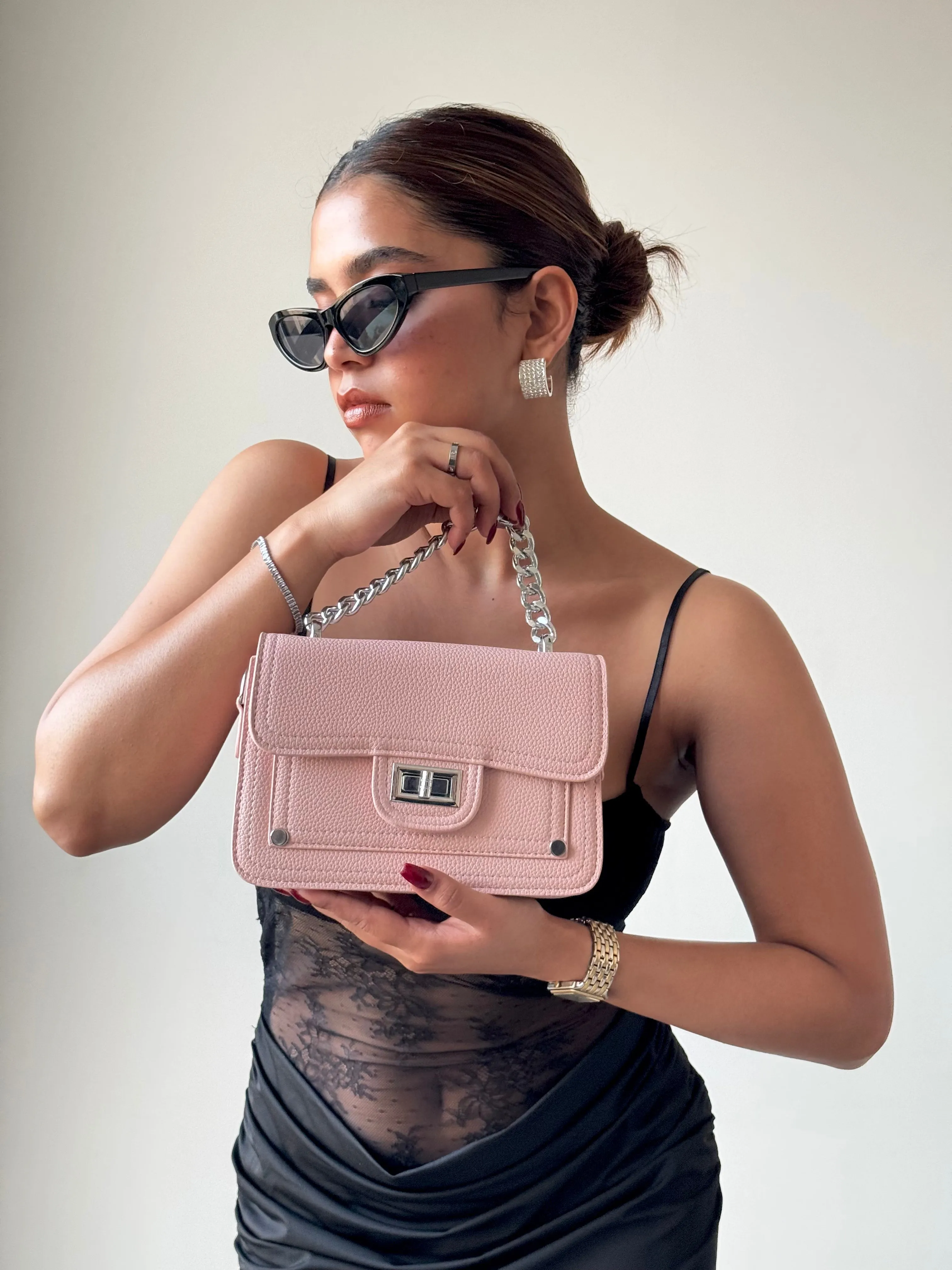 Structure Satchel Chain Strap Bag