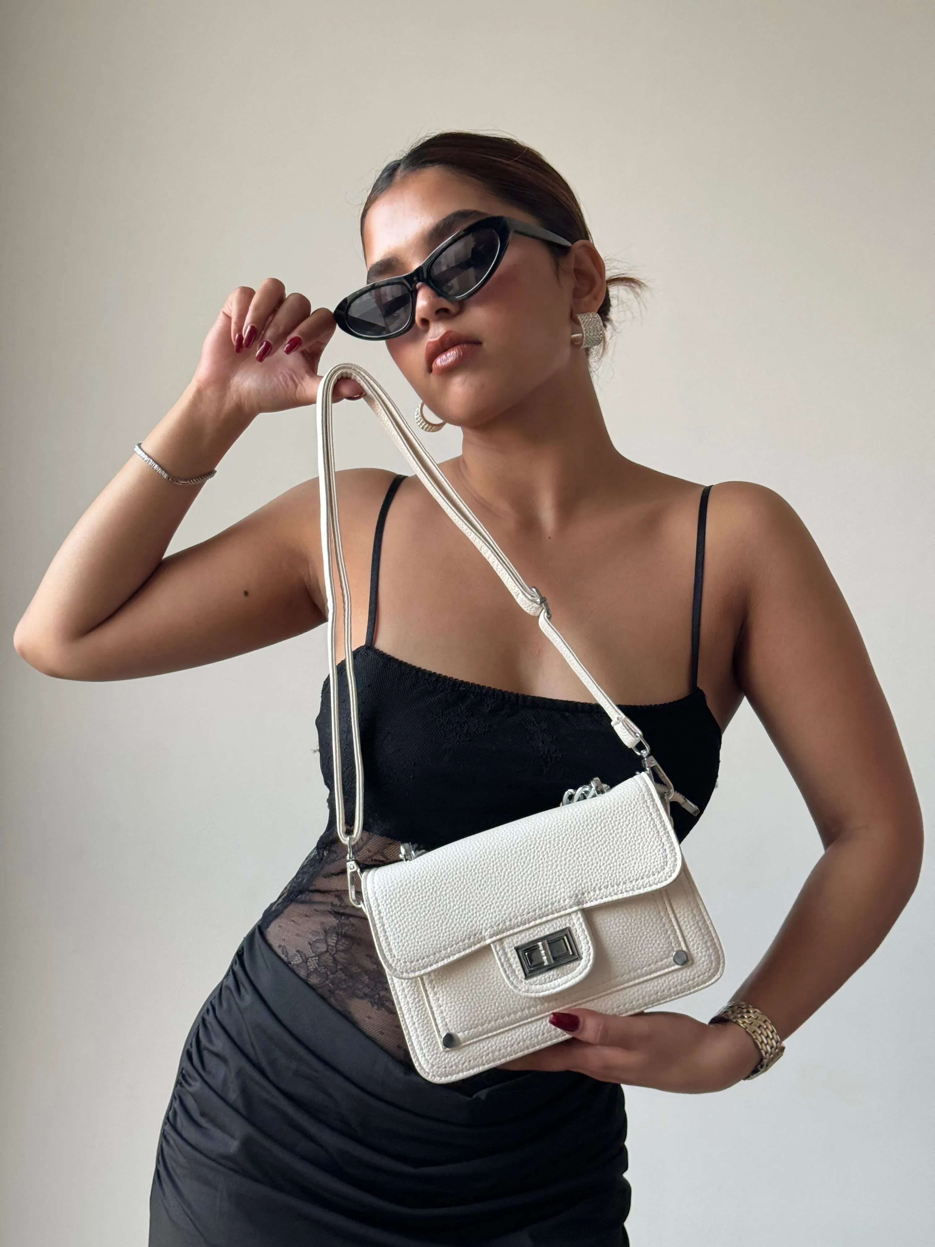 Structure Satchel Chain Strap Bag