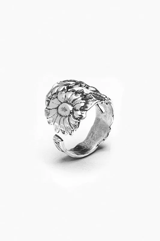 Sunflower Sterling Silver Spoon Ring