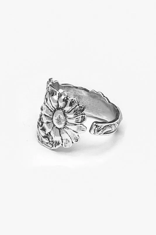 Sunflower Sterling Silver Spoon Ring