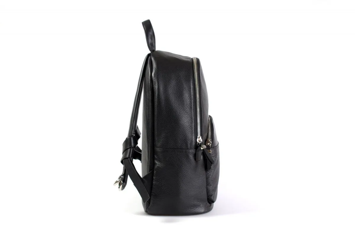 The Belluno Leather Backpack - Onyx Pebble Calf