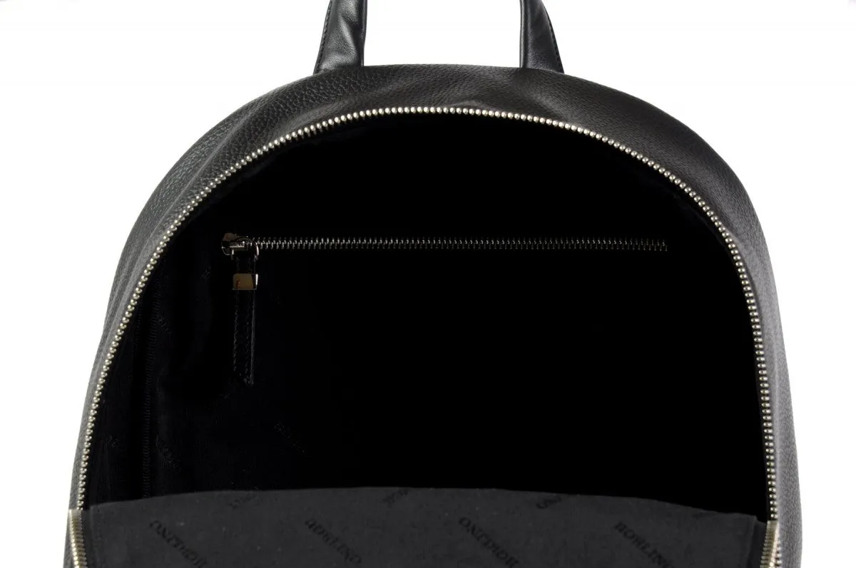 The Belluno Leather Backpack - Onyx Pebble Calf