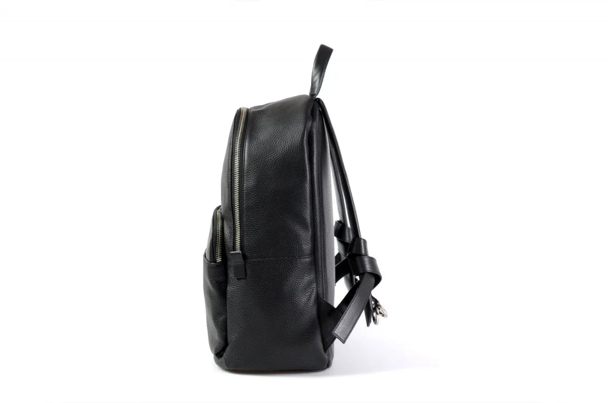 The Belluno Leather Backpack - Onyx Pebble Calf