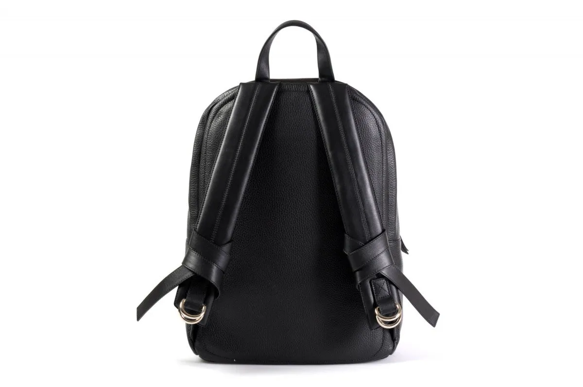 The Belluno Leather Backpack - Onyx Pebble Calf
