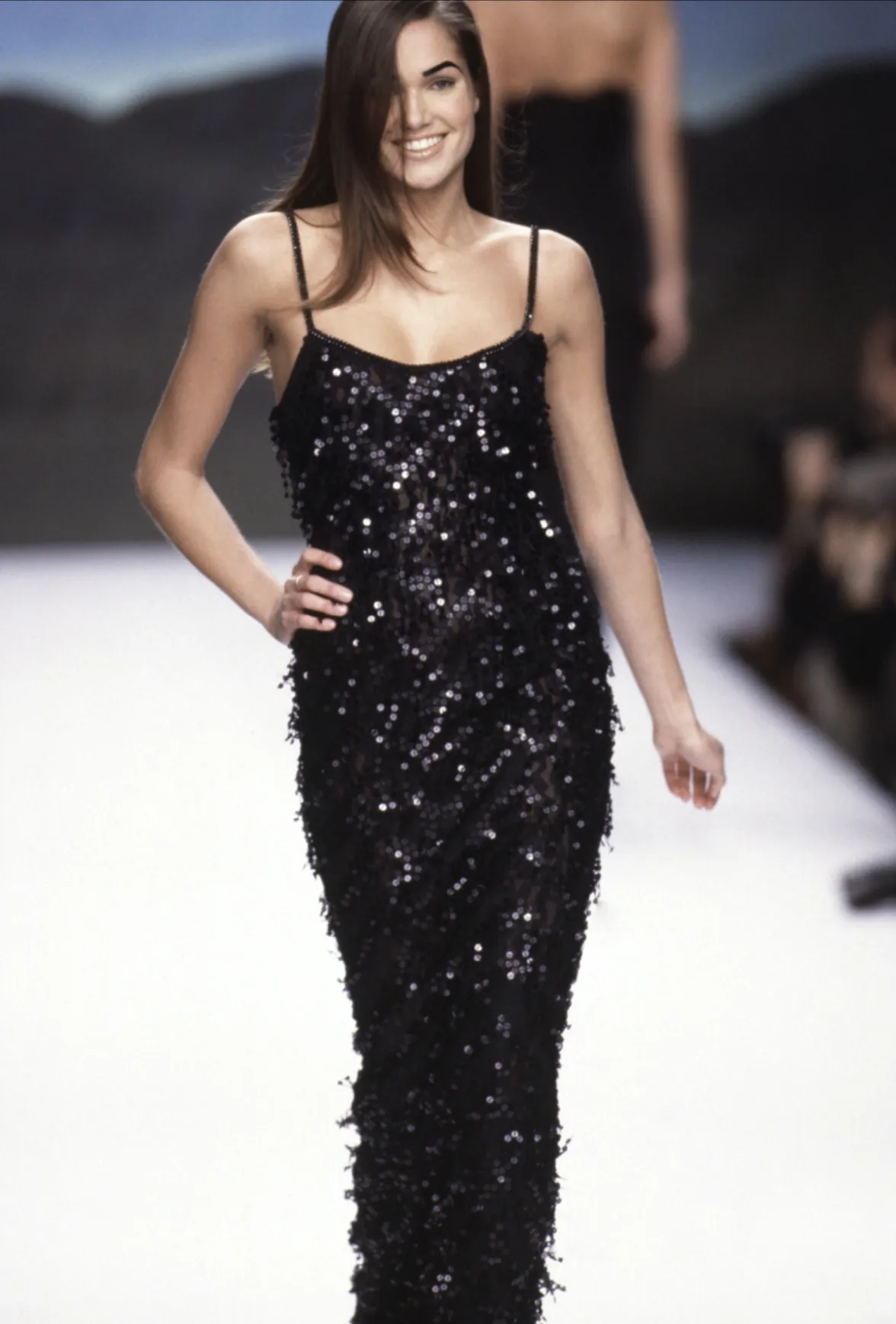 Todd Oldham Fall 1995 Runway Dress w Thousands of Dangling Sequins