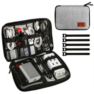 Travel Cable Organizer Data Cable Bag Electronics Accessories Storage Bag Grey