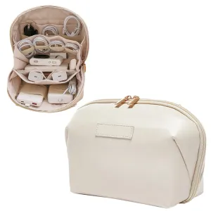 Travel Electronics Organizer Bag Tech Bag Pouch Travel USB Cable Organizer Beige