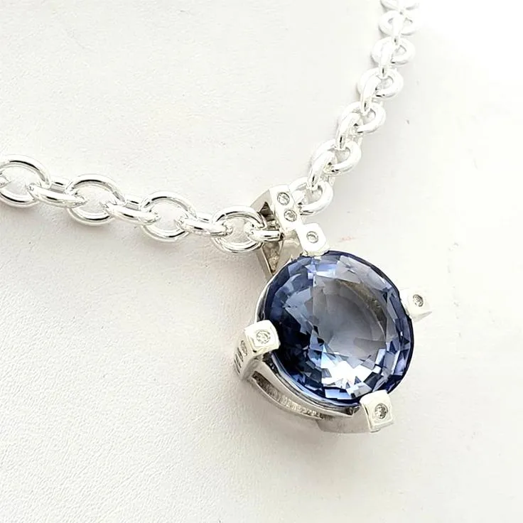 Treasures Blue Tanzanite 4 prong Royal Pendant