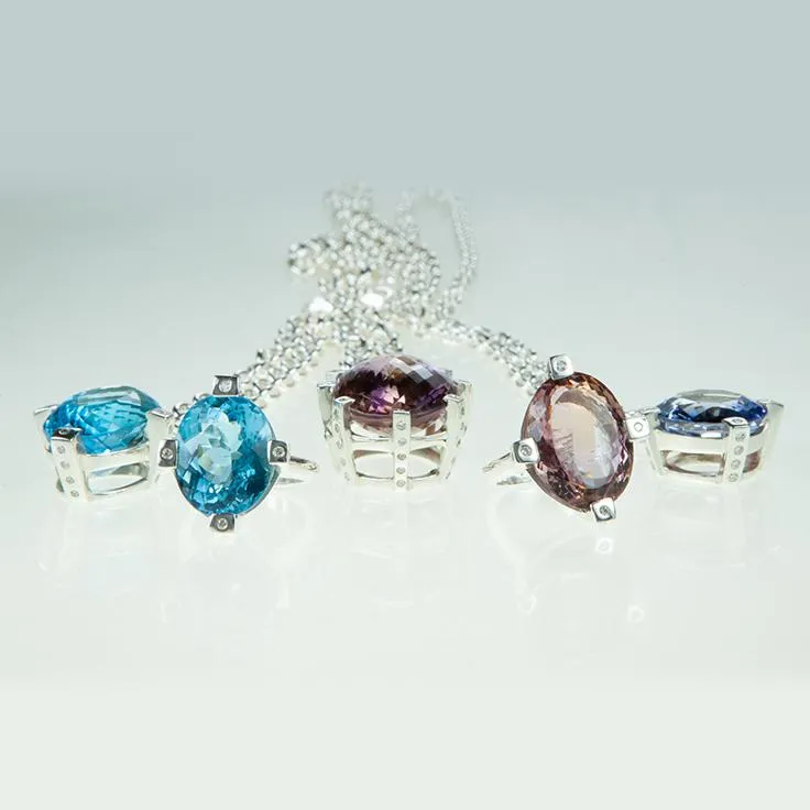 Treasures Blue Tanzanite 4 prong Royal Pendant