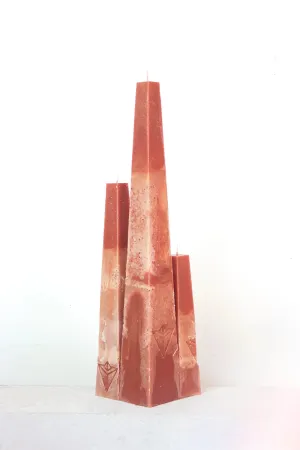 Unique Artisan Textured Candle - Amber
