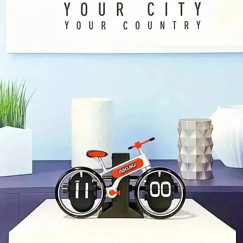 Unique Bicycle-Shaped Flip Clock