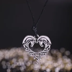 Unique Celtic Horse Heart Necklace