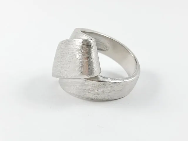 Unique Shaped Matte Design Brass Ring