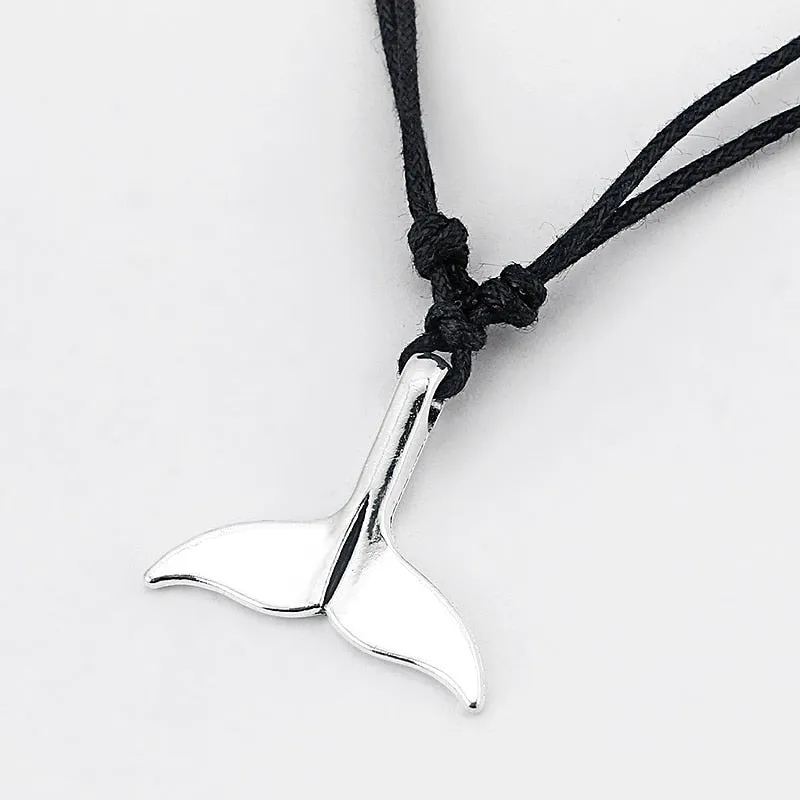 Unique Tibetan Silver Shark Tail Necklace