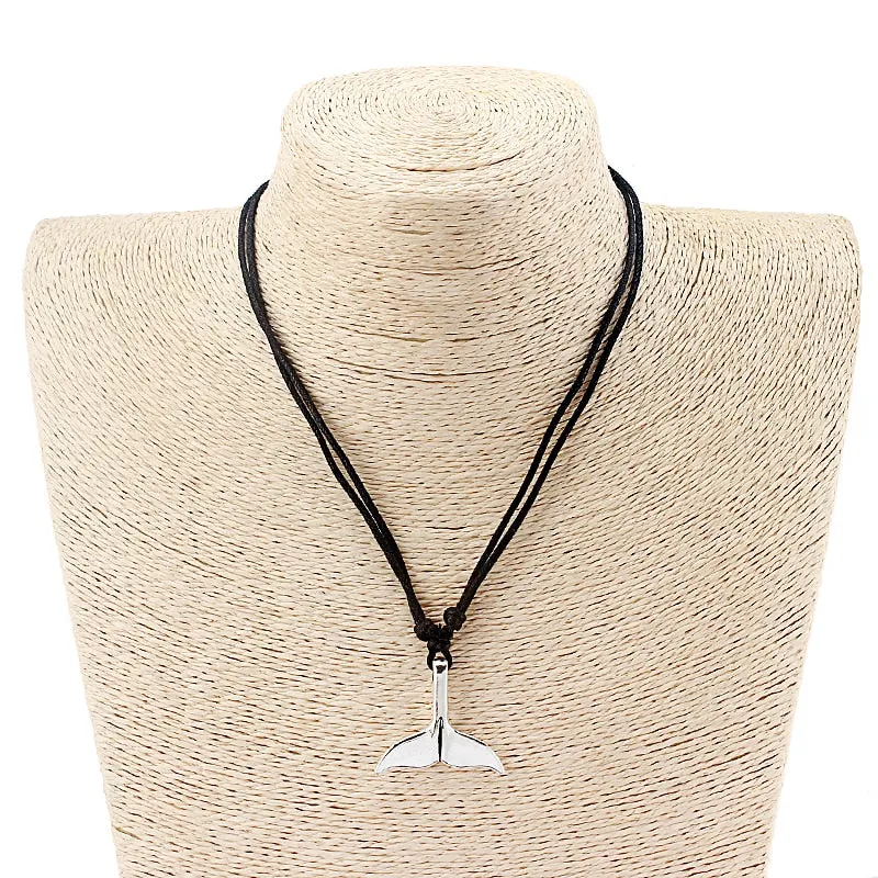 Unique Tibetan Silver Shark Tail Necklace