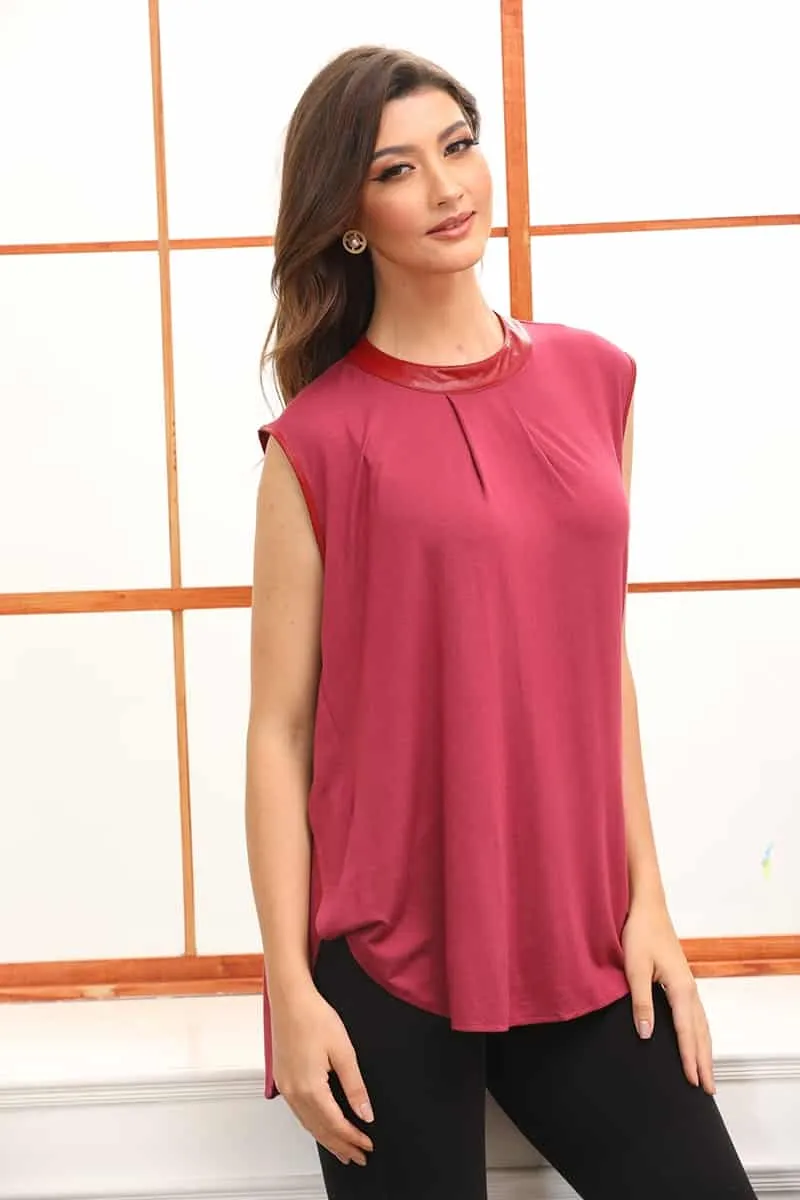Vegan Leather Top